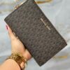 BROWN MICHAEL KORS cartera jet set travel double zip westlt